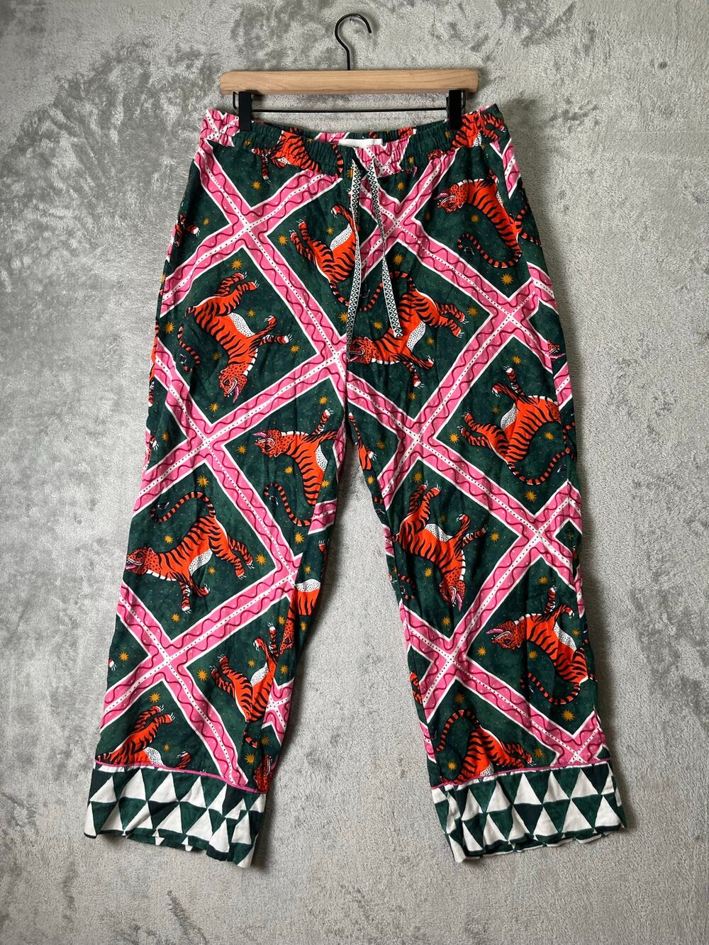 Anthropologie Corinne Lent Tigress Flannel Pajama Pants Large Loungewear Comfort